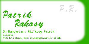 patrik rakosy business card